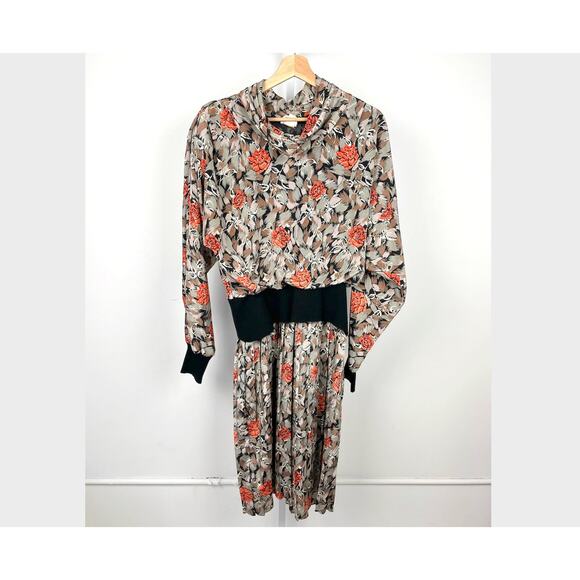 Murray Meisner Dresses & Skirts - VTG Murray Meisner 70s 80s Dress Floral Sz 10 Mock Turtleneck Pleated Blouson